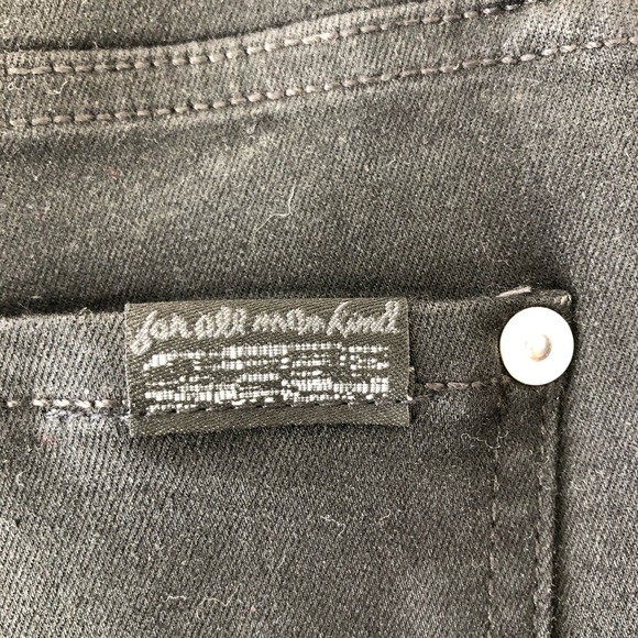 7 For All Mankind Zipper Black Coated Denim - Picture 11 of 12